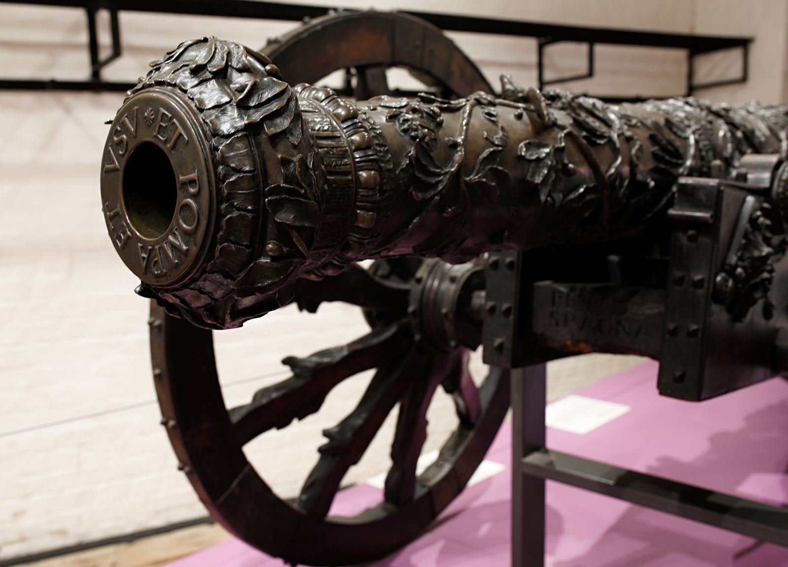 A highly decorated cannon at Fort Nelson
